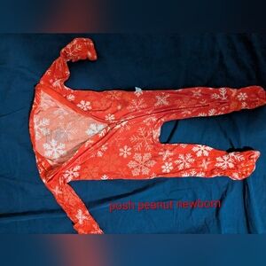 Posh Peanut Red Snowflake Newborn Onesie